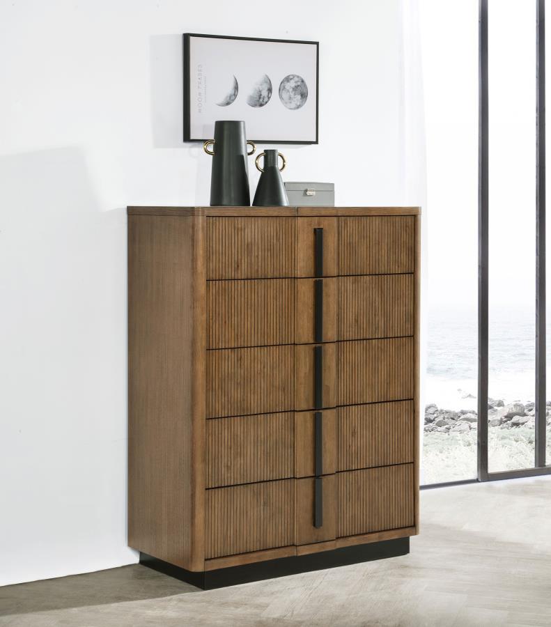 Terrace 5-drawer Chest of Drawers Ash Brown Default Title
