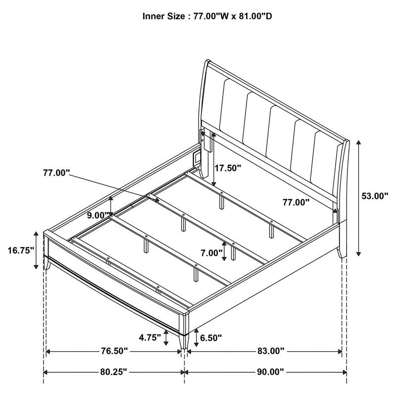Granada Upholstered Panel Bed Natural Pine