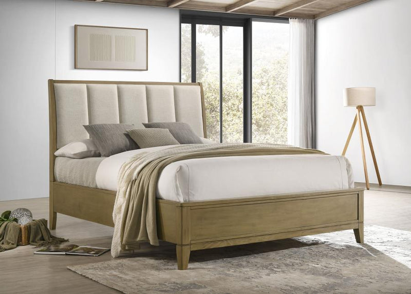 Granada Upholstered Panel Bed Natural Pine California King