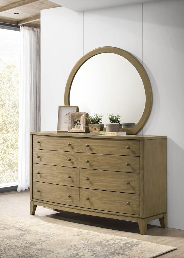 Granada 8-drawer Dresser and Mirror Natural Pine Default Title