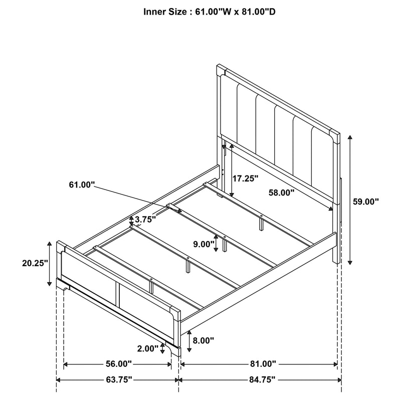 Gran Park 59-inch Panel Bed Dark Cocoa
