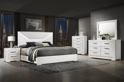 Ives Bedroom Set High Gloss White High Gloss Eastern King 5-piece