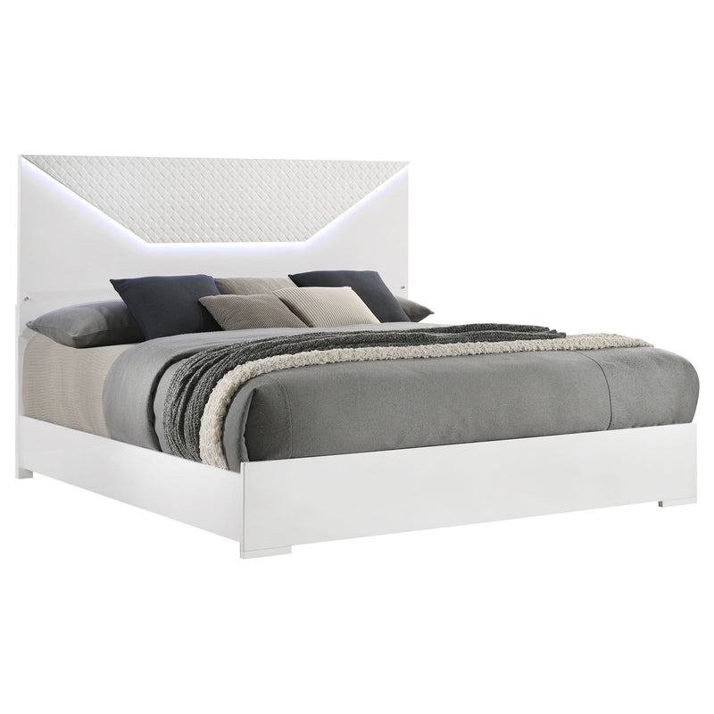 Ives Panel Bed LED Headboard High Gloss
