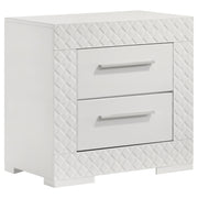 Ives 2-drawer Nightstand Bedside Table High Gloss