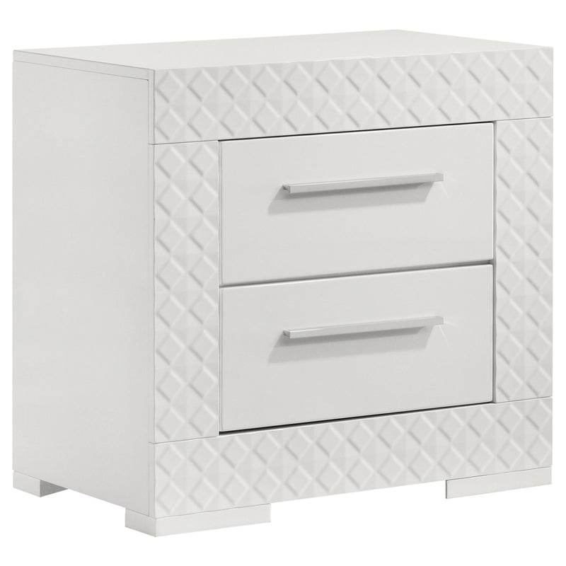 Ives 2-drawer Nightstand Bedside Table High Gloss