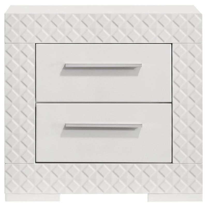 Ives 2-drawer Nightstand Bedside Table High Gloss
