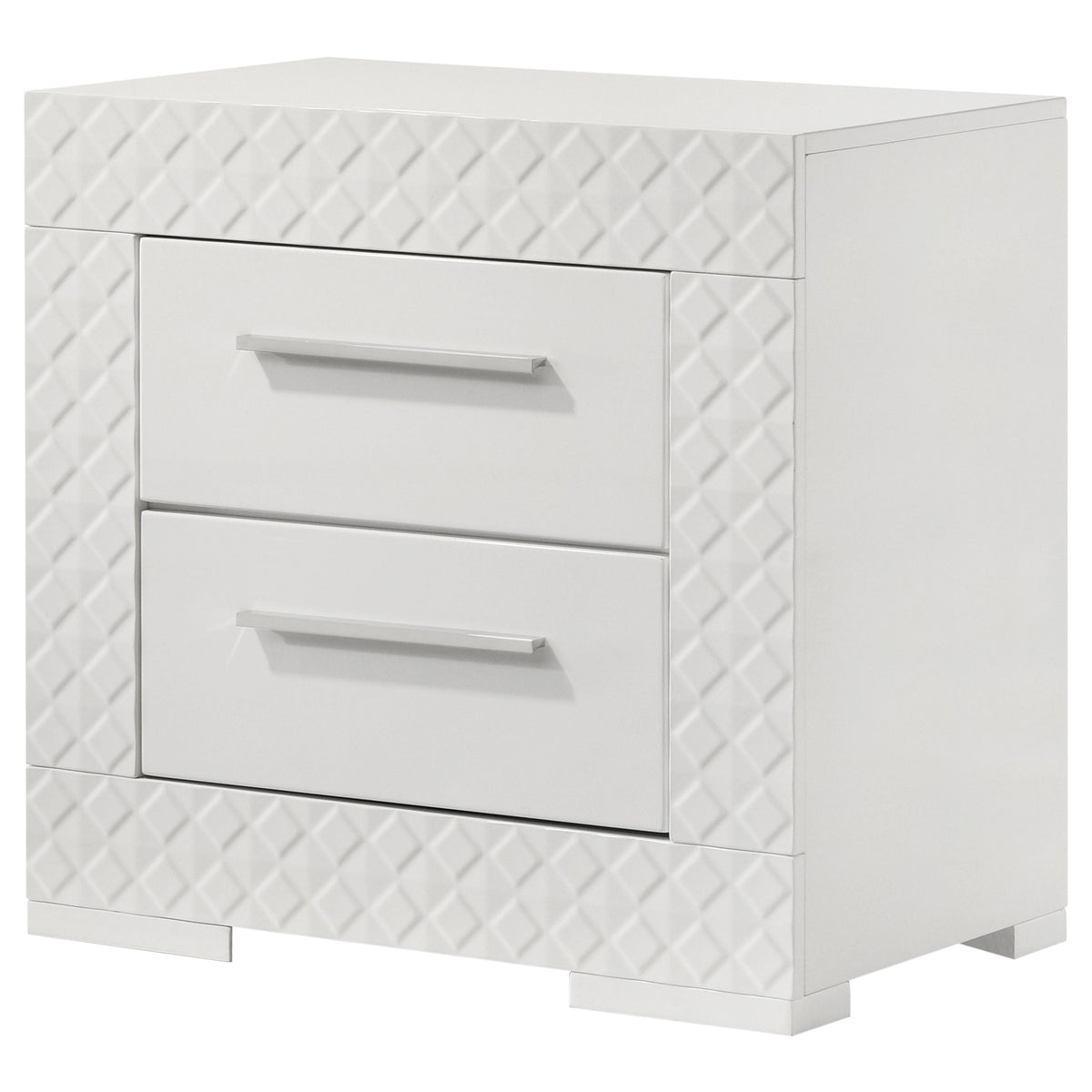Ives 2-drawer Nightstand Bedside Table High Gloss