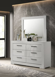 Ives 6-drawer Dresser and Mirror High Gloss