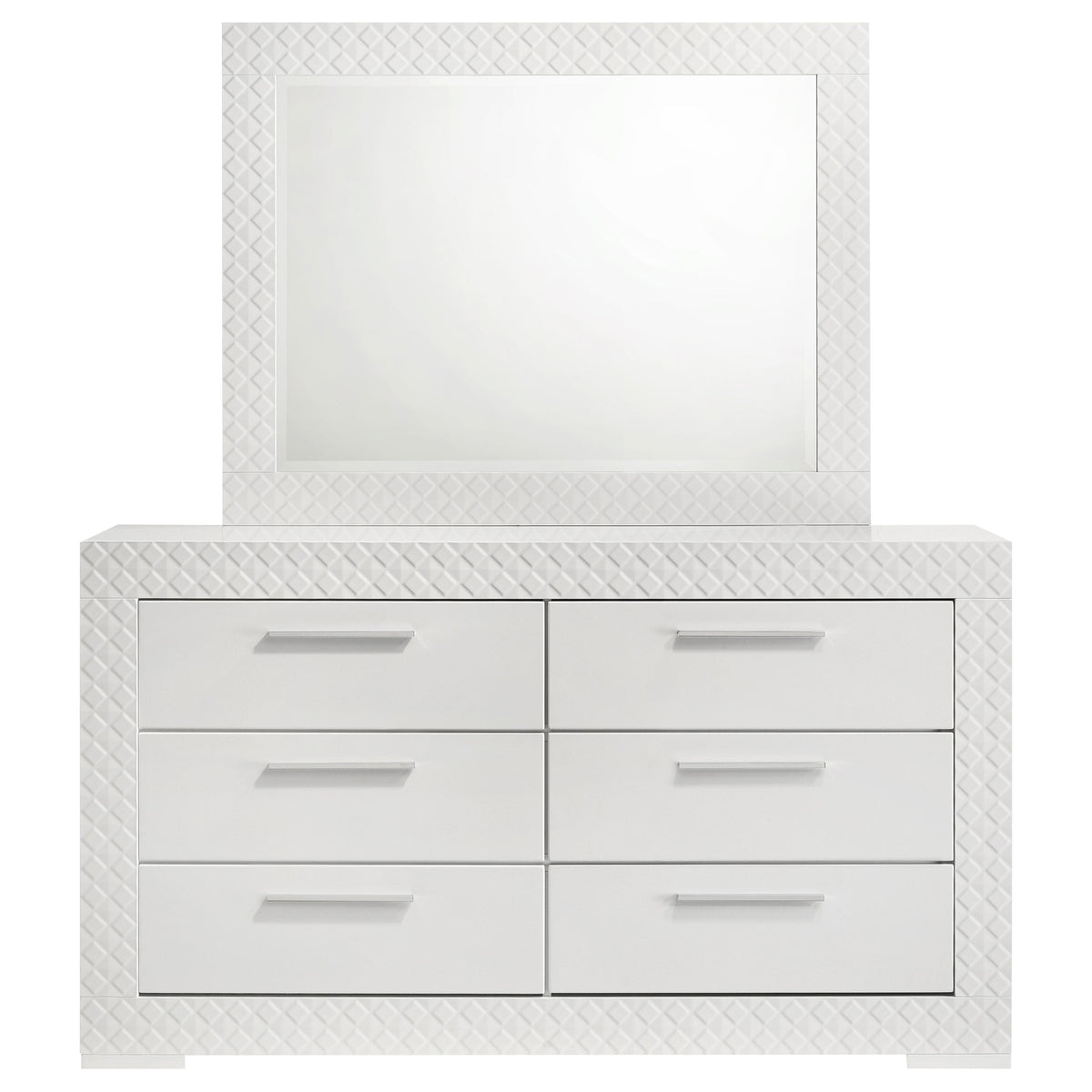 Ives 6-drawer Dresser and Mirror High Gloss