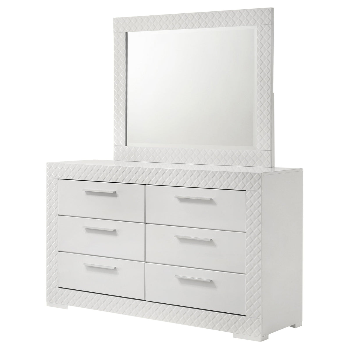 Ives 6-drawer Dresser and Mirror High Gloss