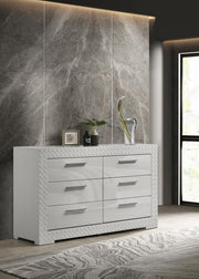 Ives 6-drawer Dresser Cabinet High Gloss White High Gloss