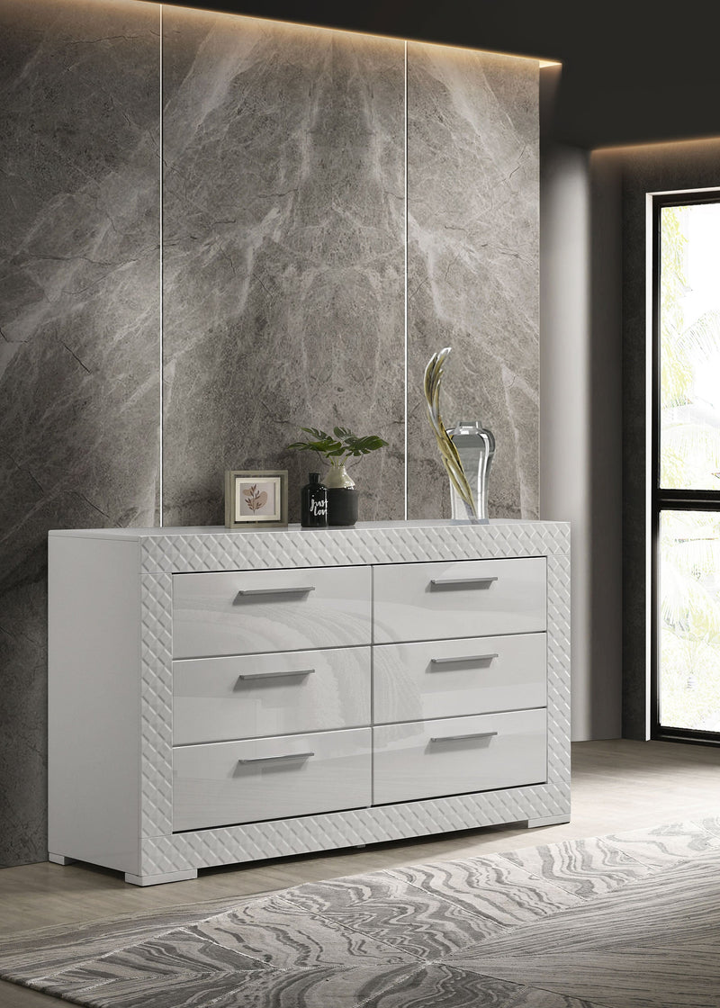 Ives 6-drawer Dresser Cabinet High Gloss