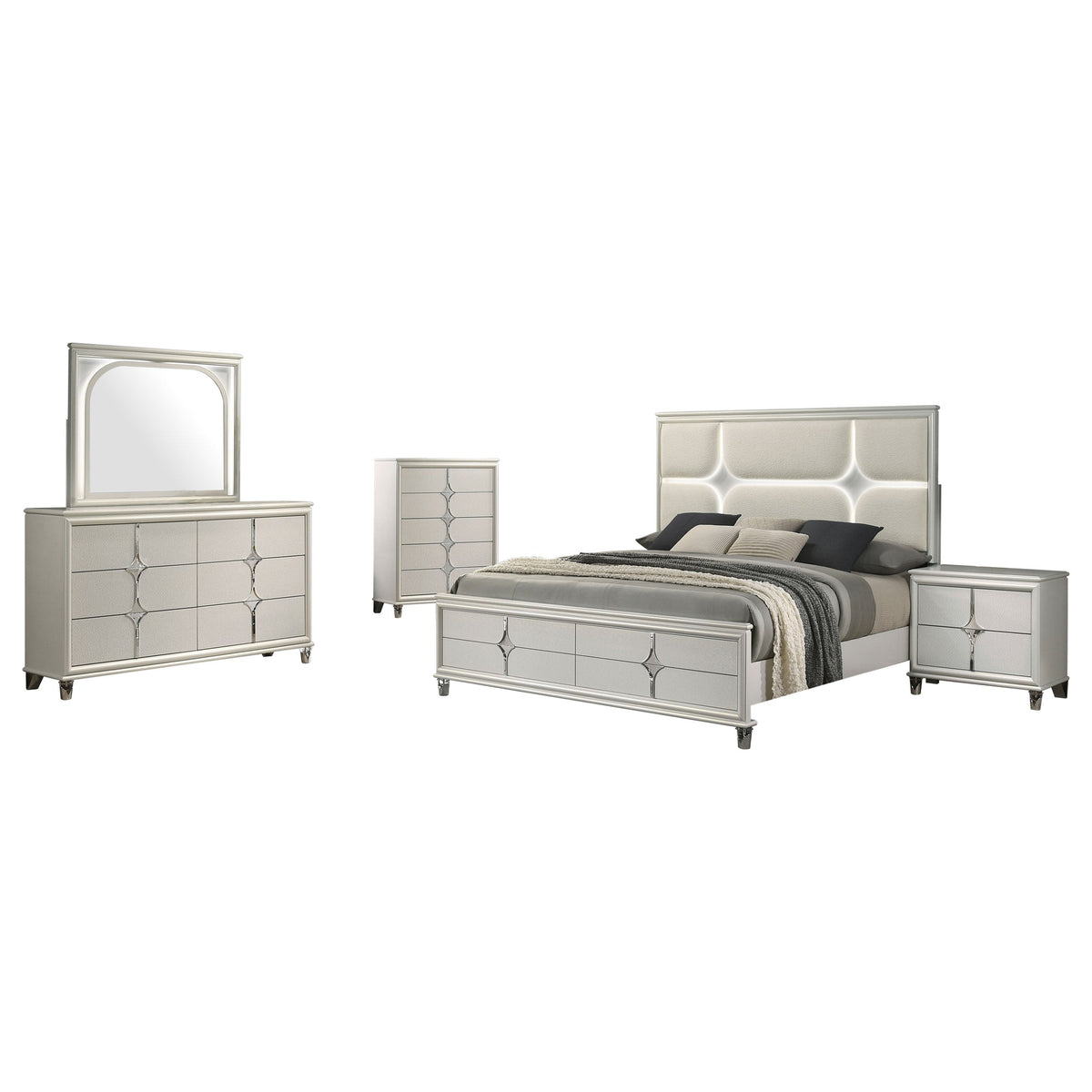 Olivia Bedroom Set Pearl