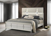 Olivia Panel Bed LED Headboard Pearl Eastern King