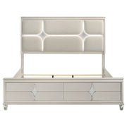 Olivia Panel Bed LED Headboard Pearl