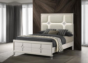 Olivia Panel Bed LED Headboard Pearl Queen