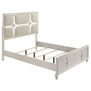 Olivia Panel Bed LED Headboard Pearl