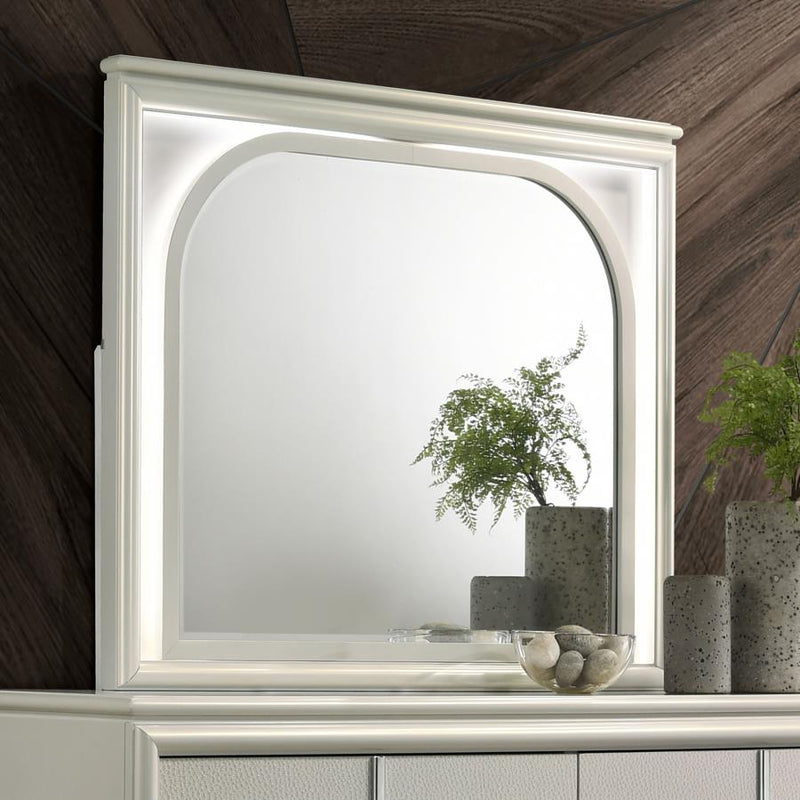 Olivia LED Dresser Mirror Pearl White Default Title