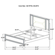 Marmore 64-inch Panel Bed LED Headboard