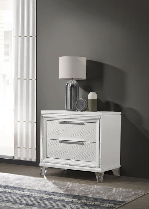 Marmore 2-drawer Nightstand Bedside Table White Default Title