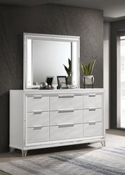 Marmore 9-drawer Dresser and LED Mirror White Default Title