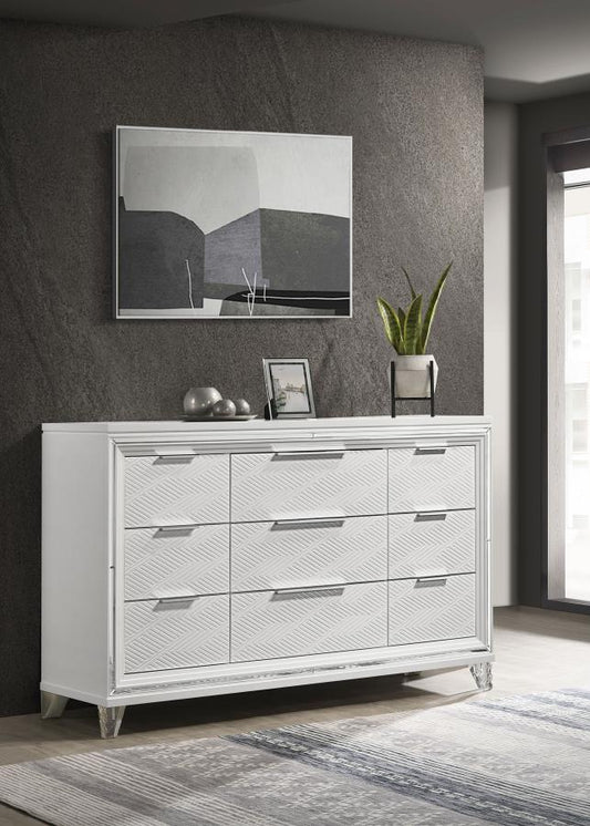 Marmore 9-drawer Dresser Cabinet White Default Title