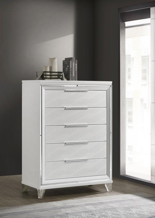 Marmore 5-drawer Bedroom Chest of Drawers White Default Title