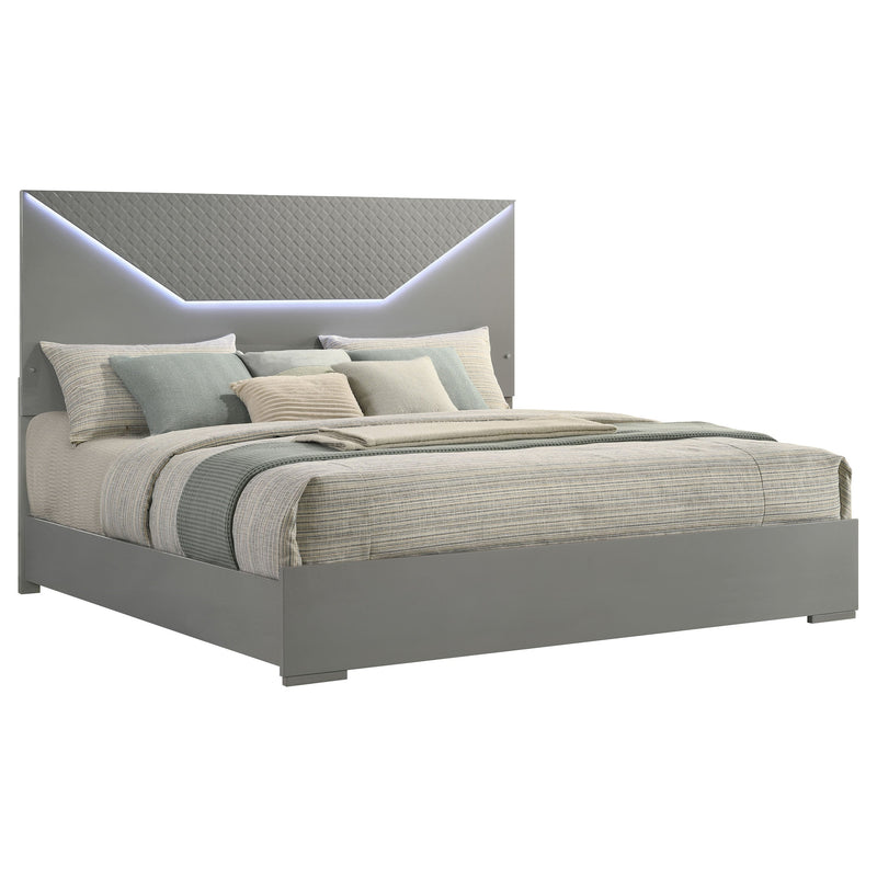 Ives Panel Bed LED Headboard High Gloss