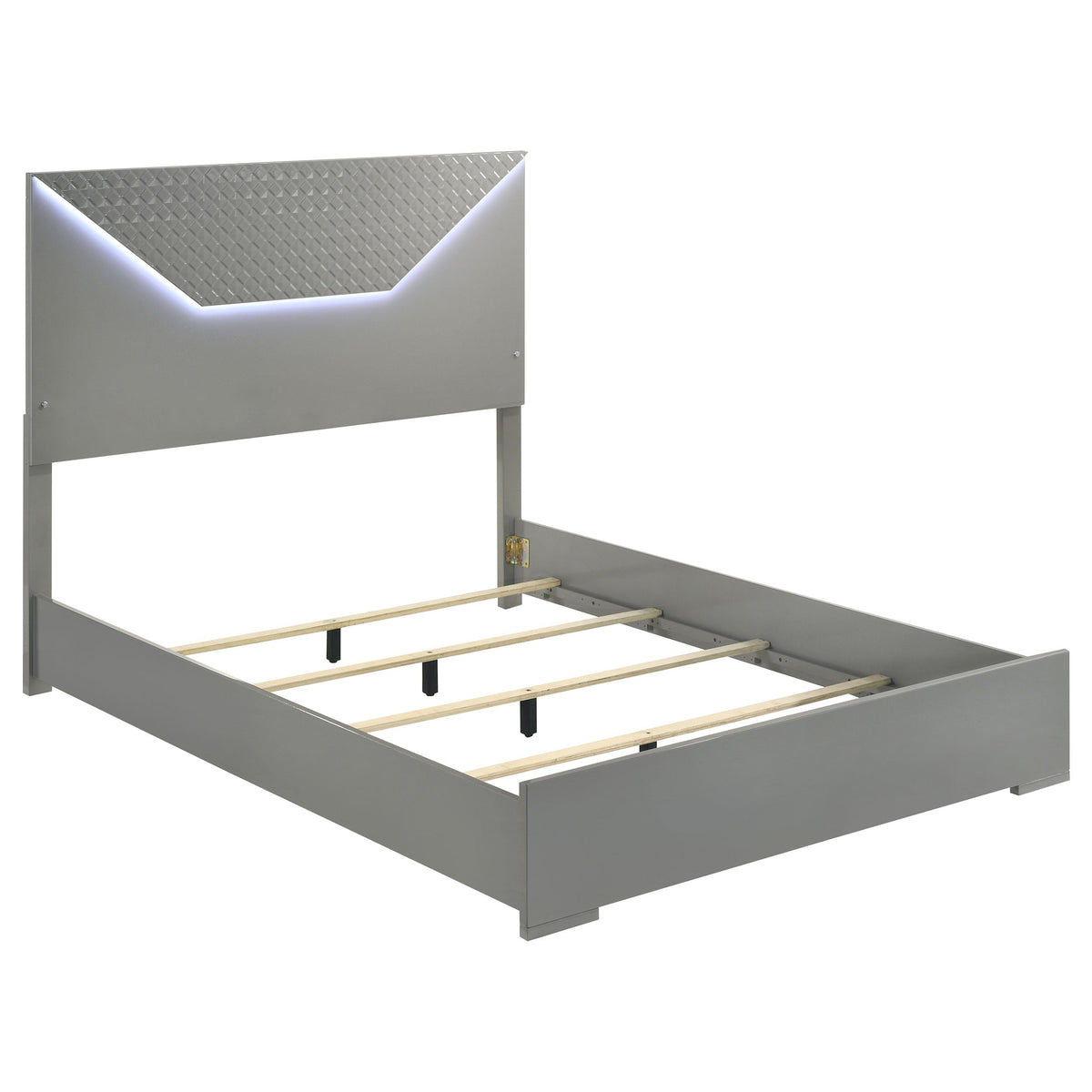 Ives Panel Bed LED Headboard High Gloss