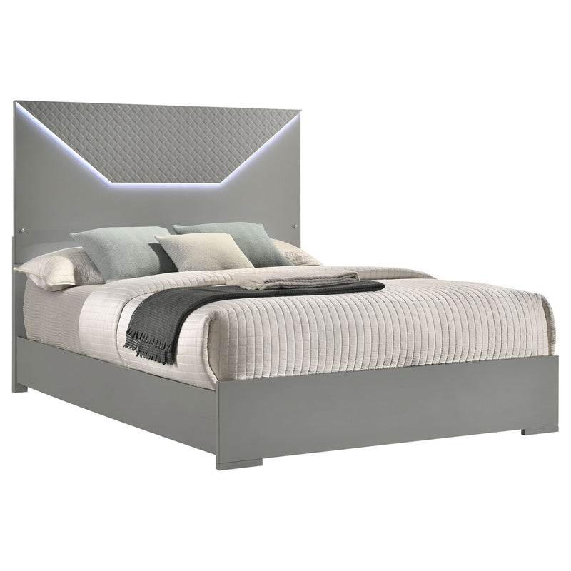 Ives Panel Bed LED Headboard High Gloss