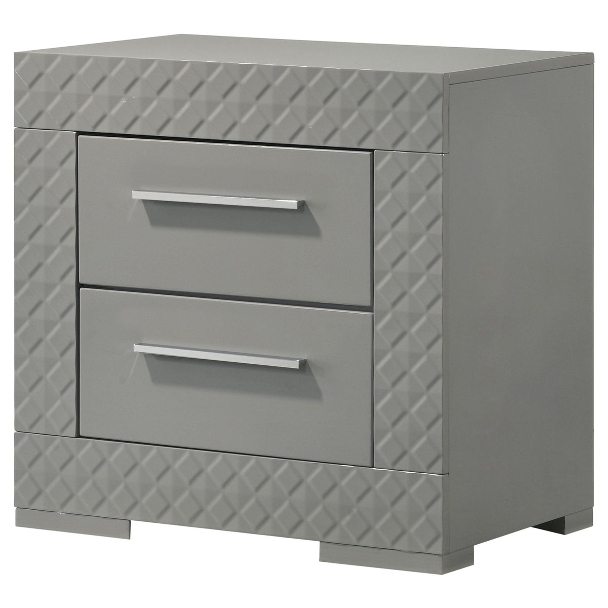 Ives 2-drawer Nightstand Bedside Table High Gloss