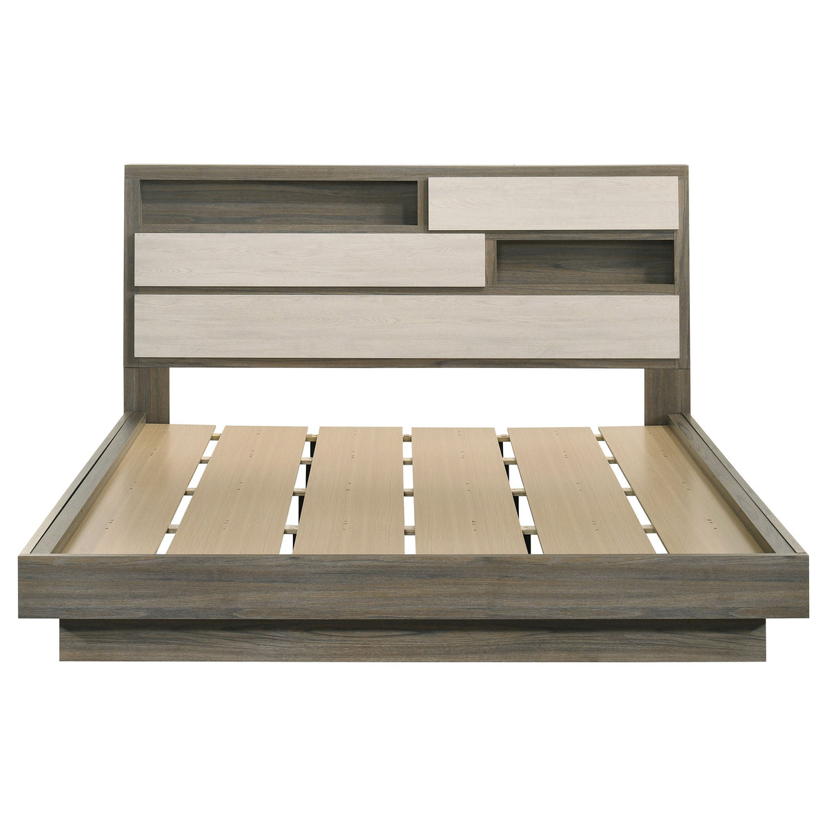 Fenwick Bed Bookcase Headboard Grey Oak