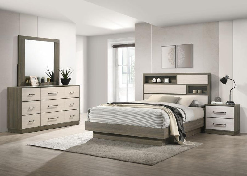Fenwick Bedroom Set Grey Oak Queen 4-piece