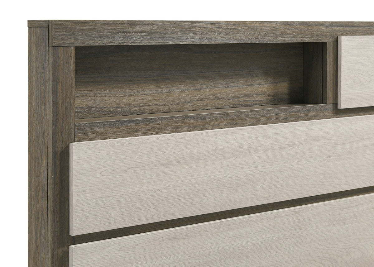 Fenwick Bed Bookcase Headboard Grey Oak