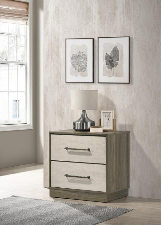 Fenwick 2-drawer Nightstand Bedside Table Grey Oak Default Title
