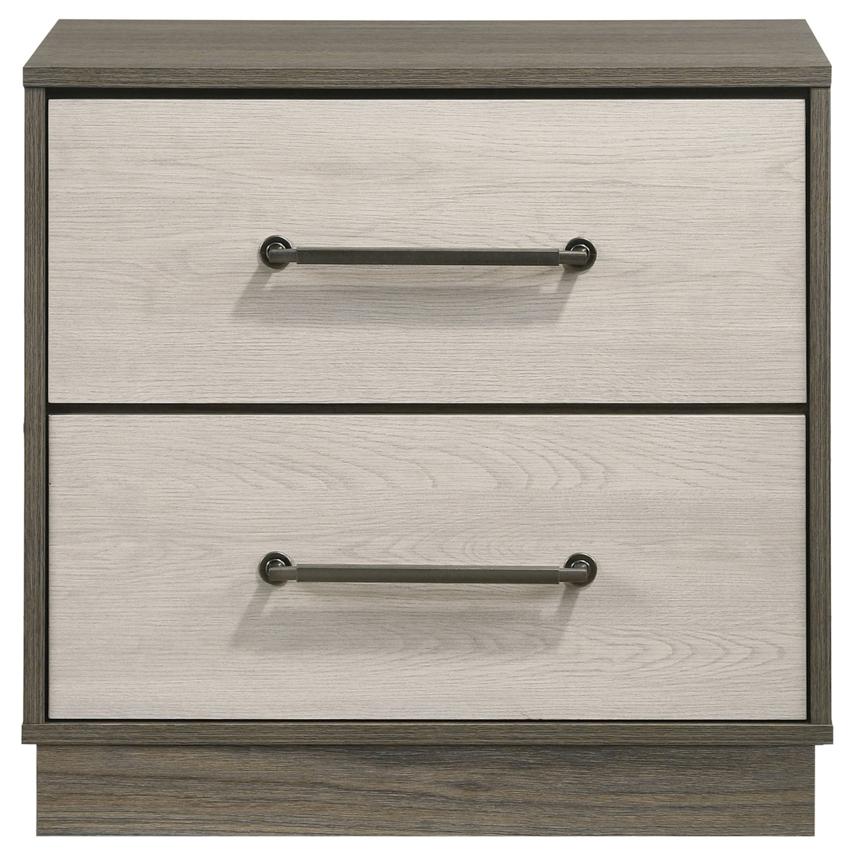 Fenwick 2-drawer Nightstand Bedside Table Grey Oak