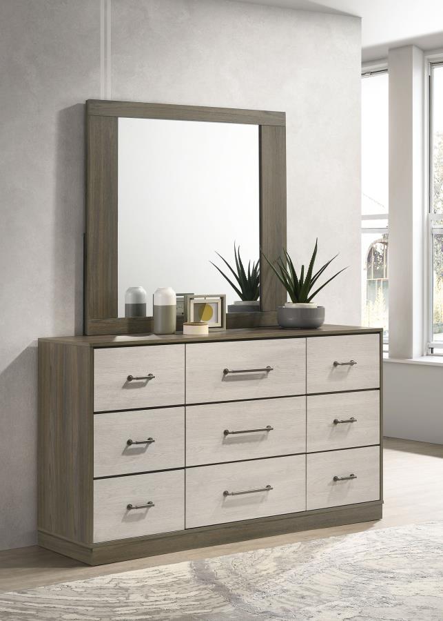 Fenwick 9-drawer Dresser with Mirror Grey Oak Default Title