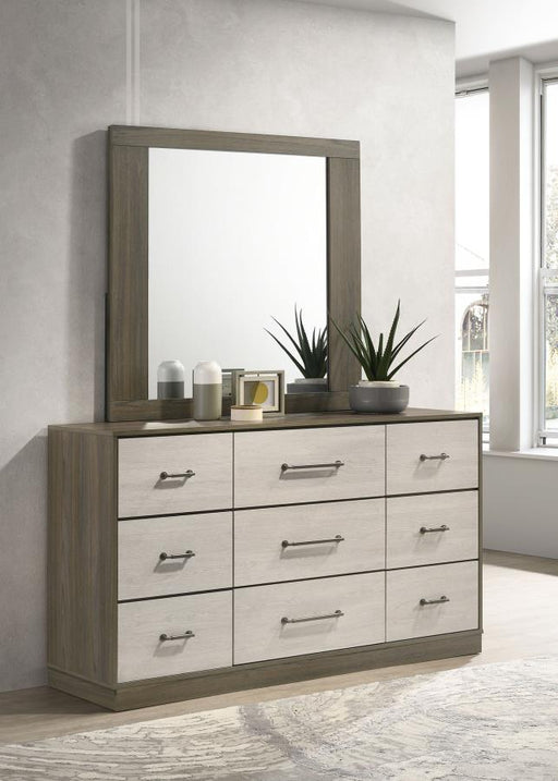 Fenwick 9-drawer Dresser with Mirror Grey Oak Default Title