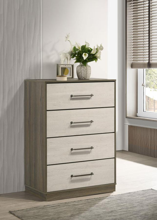 Fenwick 4-drawer Chest of Drawers Grey Oak Default Title