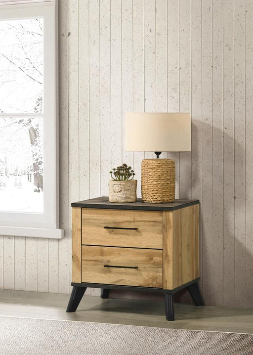 Kaywood 2-drawer Nightstand Bedside Table Natural Pine Default Title