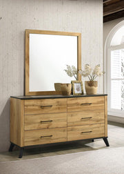 Kaywood 6-drawer Dresser and Mirror Natural Pine Default Title