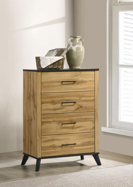 Kaywood 4-drawer Bedroom Chest of Drawers Natural Pine Default Title