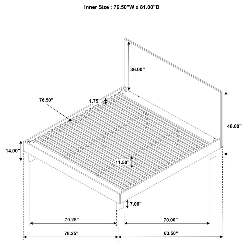 Glenwood 48-inch Platform Panel Bed Warm Brown