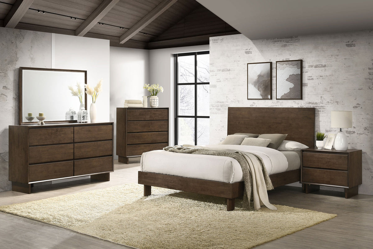 Glenwood 48-inch Platform Panel Bed Warm Brown