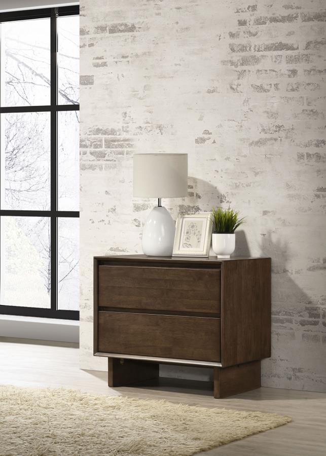 Glenwood 2-drawer Nightstand Bedside Table Warm Brown Default Title