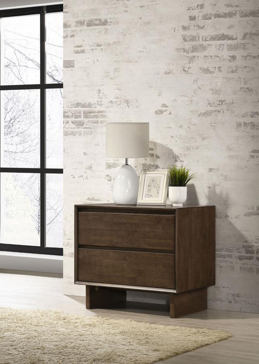 Glenwood 2-drawer Nightstand Bedside Table Warm Brown Default Title