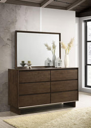 Glenwood 6-drawer Dresser and Mirror Warm Brown Default Title