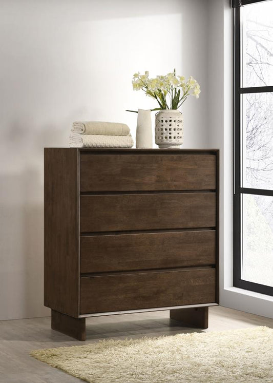 Glenwood 4-drawer Chest of Drawers Warm Brown Default Title