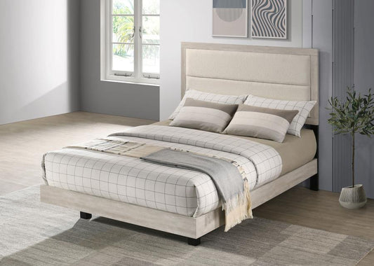 Trenton 54-inch Wood Panel Bed Rustic Cream Full