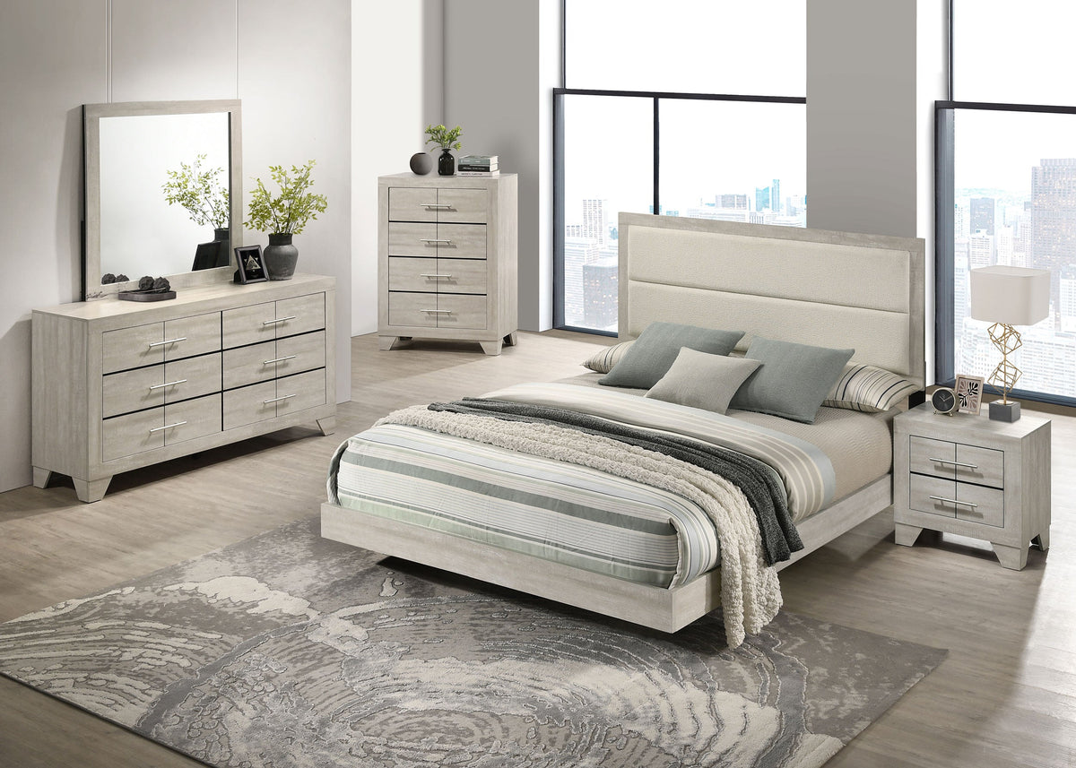 Trenton 54-inch Wood Panel Bed Rustic Cream